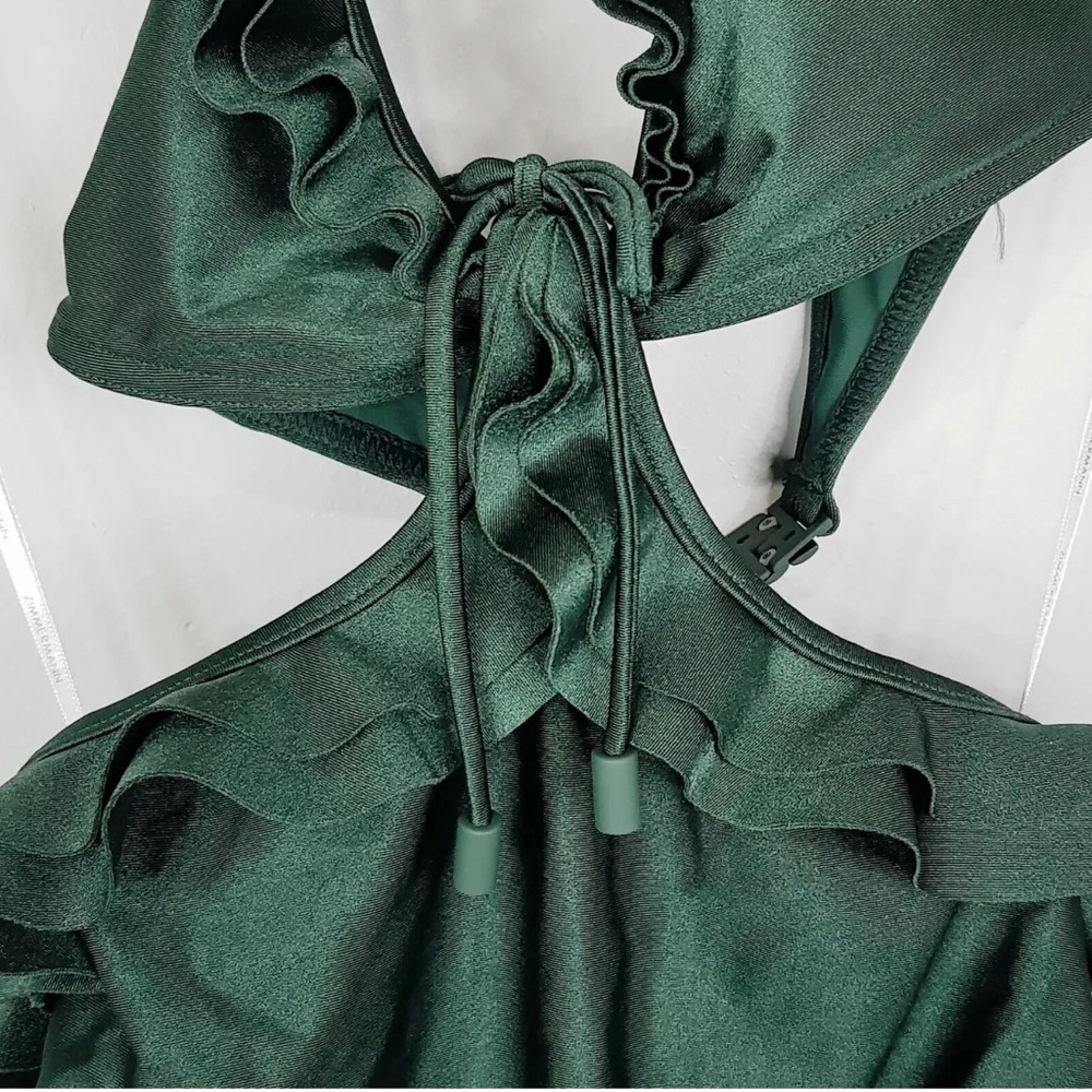 Zimmermann Green Bikini with Textured Fabric and Tie-Front - Picture 4 of 16